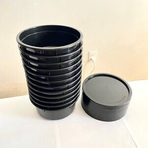 (12) Plastic Microwave Safe 24oz Noodle Soup Bowls w Lids Set